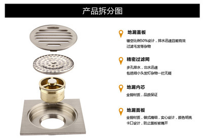 全銅鎳絡絲直條防蟲防臭通用地漏 臺州制造的品質(zhì)之選